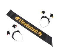 Healvian Graduation Party Accessory Kit Doctor's Hat Headband Sash Shoulder Strap Perfect for Graduation Dressing