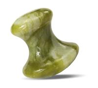 Healvian Green Jade Mushroom Facial Massager and Massage Stone Set, Facial Scraping Stone for Meridian Therapy, Body and Face Relaxation Tool for Skin Care and Circulation