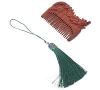 Healvian Green Sandalwood Zodiac Comb Handmade Static Hair Detangler for Portable Scalp Cleaning Tool Unique Vintage Keepsake for First Birthday