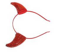 Healvian Halloween Devil Horn Headband Rhinestones Cow Horn Design for Party Costume Sparkling Accessory for Demon Cosplay for Girls and Women Scary Look