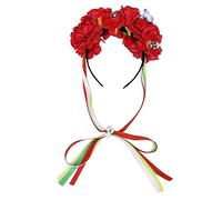 Healvian Halloween Skull Hair Accessory Rose Garland Ghost Bride Headband for Costume Parties and Festivals Realistic Floral Design for Women and Girls