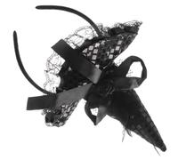 Healvian Halloween Witch Hat Headband Black Witch Hair Decor Halloween Costume Supply for Women Party Masquerade Accessories