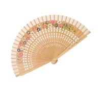 Healvian Hand Fan and Elegant Handheld Cooling with Floral Design Vintage Folding Wooden Classic Spanish Style and Comfortable Grip for Weddings, Dancing, Festivals