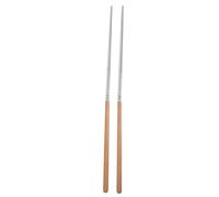 Healvian Handle Chopsticks Non- and Easy to Clean 1 Pair Stainless Steel with Wooden Grip Cooking Chopsticks for Noodle Scooping and Frying in The Kitchen