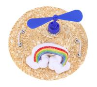 Healvian Hat Decorative Photo Prop Hat Adjustable Blue for Dogs with Bamboo Dragonfly Design, Lightweight and Breathable for 's Photography and Daily Use