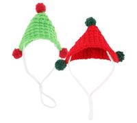 Healvian Hats Easy Knitted for Small Hamster Pets 2pcs Triangular Cute Yarn Mini Fit Photoready Accessories Animal and Guinea Pig Dress and Cosplay