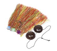Healvian Hawaiian Dance Outfit Coconut with Skirt Tropical Luau Party Costume Set Coconut Shell Bikini Top with Comfortable Lightweight Grass Skirt for Women Beach Summer Festival