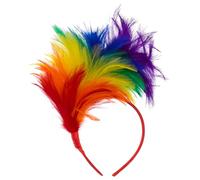 Healvian Headband Women Elastic One Size Feathered Hairband for Weddings Parties Masquerade Cosplay Carnival Accessories