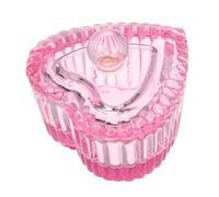 Healvian Heart Shaped Nail Soaking Bowl Lid 2pcs Crystal Glass Dappen Dish Monomer Container for Professional Manicure and Nail Art