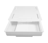 Healvian Hidden under Desk Drawer Organizer with Lock Large White Office Storage Box under Table for Secure Hidden Storage and Theft Protection