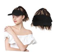 Healvian High Ponytail Baseball Cap Wig for Women Curly Wavy Synthetic Hair with Secure Fit Stylish Ponytail Hair for Daily Wear Parties Cosplay Outdoor Activities