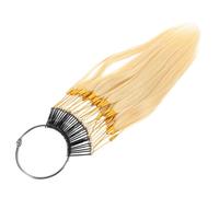 Healvian Human Hair Sample Rings 30pcs Real Hair Color Chart Buckles Light Beige 9°