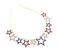 Healvian Independence Day Carnival Pentagram Design Headband Silver Star Headband