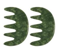 Healvian Jade Craft Massage Comb 2 Pack Jade Scalp Massager and Gua Sha Hair Comb Manual Massage Tool for Head Family Travel and Outdoor Use