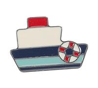 Healvian Japanese Cute Cruise Ship Brooch Pin Enamel Zinc Alloy Badge Funny for Backpack Hat Scarf Everyday Wear Boat Ornament