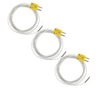 Healvian K Type Fast Response 3pcs Thermocouple Temperature Probe Sensor, Mini Connector, Glass Fiber and Abs High Temperature Resistant, for Laboratories and Industrial Applications