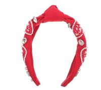 Healvian Knotted Beaded Headbfor Women Stylish Wide Hairband for Football Fans Comfortable and Lightweight Hair Accessories for Everyday Wear