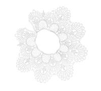 Healvian Lace Collar Floral Applique 14.5In X 4.7In Ripple Shape Decorative Neckline Trim for Wedding Dresses Hats and Bridal Projects Lightweight Sewing Accessory