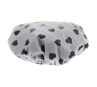 Healvian Large Satin Shower Cap for Women with Elastic Band Heart Print Bathing Cap for Long Thick Curly Hair Reusable Hair Cover for Bathroom and Kitchen Use