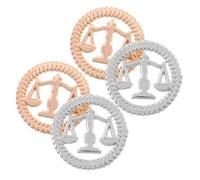 Healvian Lawyer Justice Scale Lapel Pins Brooch Set, Gold and Silver Tone Metal Pins for Judges and Law Students, 2 Pairs Vintage Law Attorney Accessories for Formal Suit and Shirt