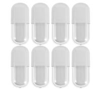 Healvian Lip Gloss Tubes for Personal Use and Makeup Routines with 8pcs White Oval 3ml Refillable Containers Portable and Stylish Lip Balm Bottles