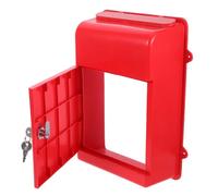 Healvian Lockable Wall Mounted Mailbox Suggestion Box in Red Plastic with Secure Lock and Charging Storage, Modern Design for Office or Home Use, Weatherproof and Stylish Appearance