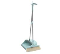 Healvian Long-Handle Broom and Dustpan for Home Cleaning Includes Broom and Dustpan Scraper Function for Daily Floor Maintenance and Garbage Collection in Living Rooms