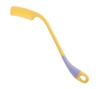 Healvian Long Reach Hair Comb with Curved Non-slip Plastic Handle for Hand-disabled People and Seniors, Ergonomic Lightweight Detangler Brush Suitable for Office and Travel Use
