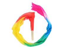 Healvian Long Silk Dance Fans with Vibrant Gradient Design, Lightweight Foldable Bamboo and Silk Fans for Talent Shows and Indoor Belly Dancing Performances