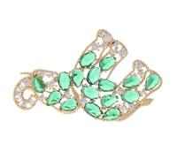 Healvian Luxury Green Rhinestone Elephant Brooch Lightweight Copper Elephant Pin for Wedding and Formal Events, Elegant Bling Lapel Pin Jewelry Decor for Men and Women