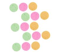 Healvian Makeup Tool 15pcs Round Compact Powder Puff 70mm Diameter 8mm Thickness Multipurpose Face Washing Puff for Women Girls Yellow Pink Green