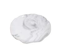 Healvian Marble Plate Nordic Style Ceramic Jewelry Tray for Displaying Keys with Gold Drawing Outline Storage Plate for Jewelry Display Easy to Clean Does Not Stain