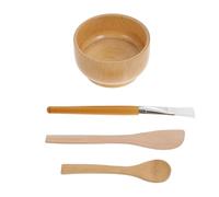 Healvian Mask Mixing Bowl Face Mask Tool Compact Wooden DIY Set with Brush and Spoon for Female Skincare Application at Home