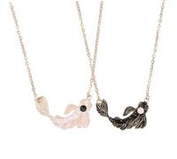 Healvian Matching Couples Necklace Tai Chi Koi Fish Pendants Black and White Friendship Jewelry for Him and Her Unique Versatile Charm for Expressing Care and Stylish Love