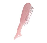 Healvian Mermaid Detangling Hair Brush with Nylon Bristles Static Scalp Massage Comb for Women and Slip Handle Salon Hairdressing Tool for Smooth Styling in Pink