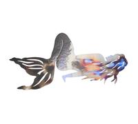 Healvian Mermaid Hanging Pendant Iron Wall Decoration Silver Natural Artistic Lifelike Sculpture for Living Room and Room Walls