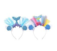 Healvian Mermaid Sea Star Shell Hair Band for Girls Ocean Theme Party Headband Mesh Design Lightweight and Comfortable Suitable for Children's Day and Carnival