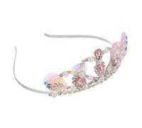 Healvian Mermaid Seashell Tiara Crown Lightweight Fairy Tale Design Sparkling Sequin Headband for Ocean Party Birthday Halloween Cosplay Costume Accessories