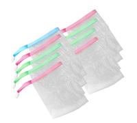 Healvian Mesh Soap Saver Pouch 10pcs Foaming Body and Facial Cleaning Bag Exfoliating Drawstring Mesh Net for Shower Use, Random Colors