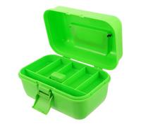 Healvian Mini 2-layer Tackle Box Organizer with Handle Small Portable Fishing Lure Storage Case for Outdoor Ice Fishing Accessories Green Utility Tool Box