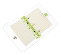 Healvian Mini 3-ring Cover Loose Leaf Notebook, Portable Small Binder Scrapbook for Note Taking and Creative Journaling, Green Clip Organizer Notepad