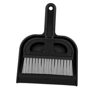 Healvian Mini Cleaning Brush and Dustpan Set 2-Piece Black Desktop Broom Kit for Computer and Home Use Compact Dust Sweeper Comfortable to Hold Handle
