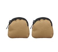 Healvian Mini Coin Pouch Wallet Set of 2, Mud Color Portable Utility Waist Bag with Zipper, Compact Key Holder and Earphone Organizer for Men and Women