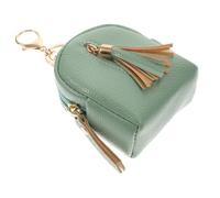 Healvian Mini Coin Purse Keychain Bag, Portable Adorable Handbag with Zipper, Fashionable Green Mini Wristlet Suitable for Travel and Daily Use