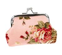 Healvian Mini Doll Coin Purse Handbag with Pink Rose Pattern Fabric, 60cm Simulation Doll Bag Accessory for Children’s Small Change Storage