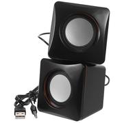 Healvian Mini Wired USB Computer Speakers Pair Desk Stand, Portable Compact Audio System for Home and Office Entertainment