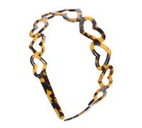 Healvian Minimalist French Hollow Heart Hairband for Women Elegant Acetate Hair Accessory Portable Stylish Headband with Pattern for Skincare and Makeup Spa Use