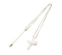 Healvian Minimalist Pearl Cross Necklace Lightweight Crucifix Pendant Jewelry for Women Teens Daily Wear and Special Occasions Faith Symbol Charm Chain Gift