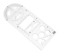 Healvian Multi-Functional Geometric Drawing Ruler with Rotatable Protractor, Plastic Drafting Stencil for Students, DIY Template for Architecture and School Office Supplies