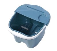Healvian Multi-use Foot Soaking Basin with Lid Elevated Thickened Plastic Foot Bath Tub for Leg Relaxation and Health Care Blue